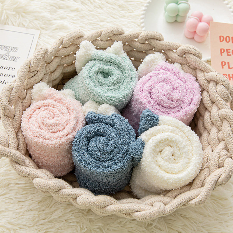 珊瑚绒袜子女冬季加厚加绒保暖地板袜睡眠月子袜秋冬新款睡觉袜子