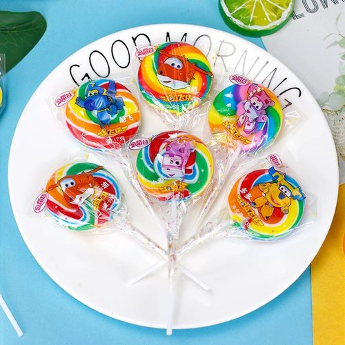 彩虹棒棒糖儿童糖果波板糖波棒糖零食七彩五彩糖果散装 - 图1