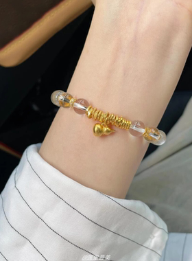 「福禄源源」新中式白水晶盘缠葫芦手串精致轻奢清冷感气质手饰女