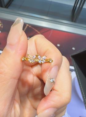 2025年春夏森系轻奢指环小众设计开口食指戒渐冻粉蝶戒指蝴蝶少女