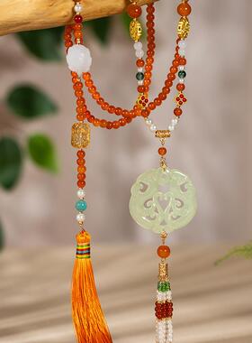 簪娘古风新中式背云流苏长项链超仙马面裙配饰原创明制汉服软璎珞