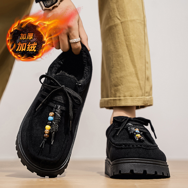 秋冬季加绒保暖勃肯鞋棉鞋男款新款户外休闲厚底防滑东北男士棉靴 - 图0