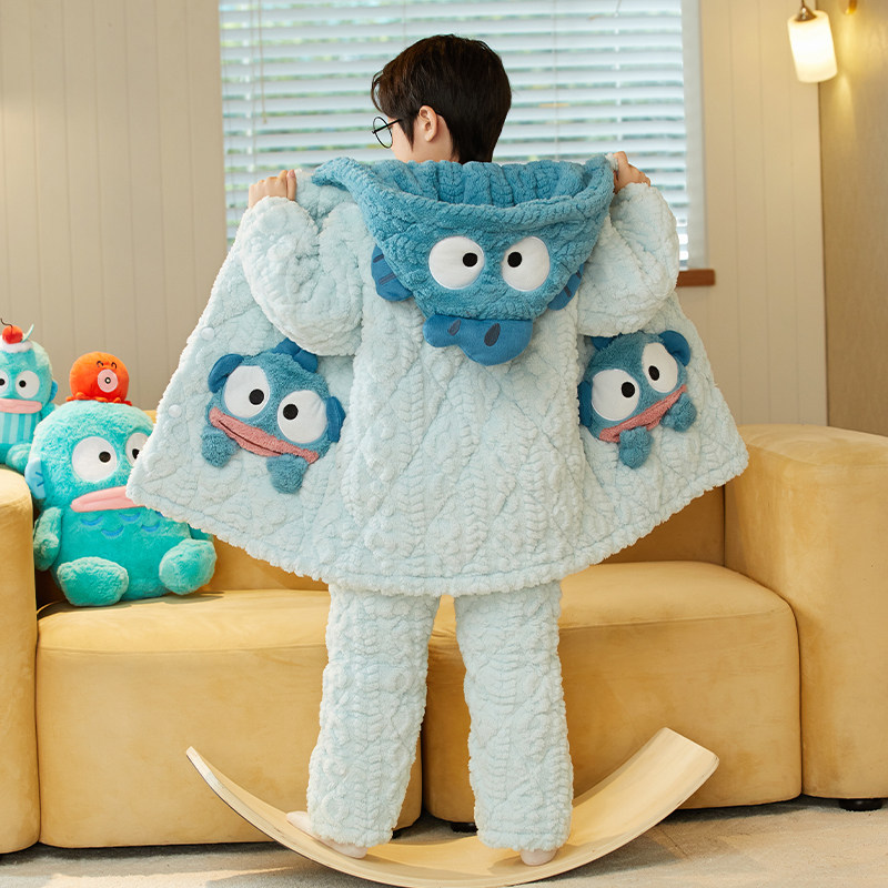 2025新款儿童睡衣男童冬季三层夹棉加绒加厚珊瑚绒男孩冬款家居服,淘宝优惠券,粉丝福利购,淘宝优惠卷