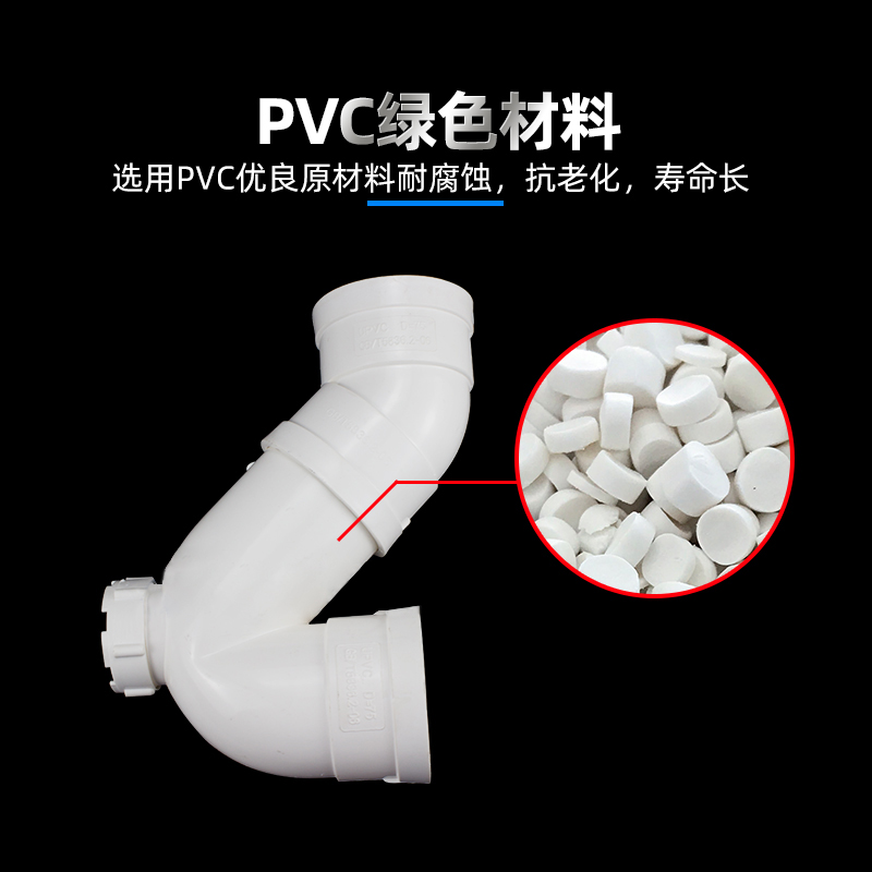 PVC存水弯防臭P弯U弯下水管带检查无口P型S弯50 75 110排水管配件 - 图1