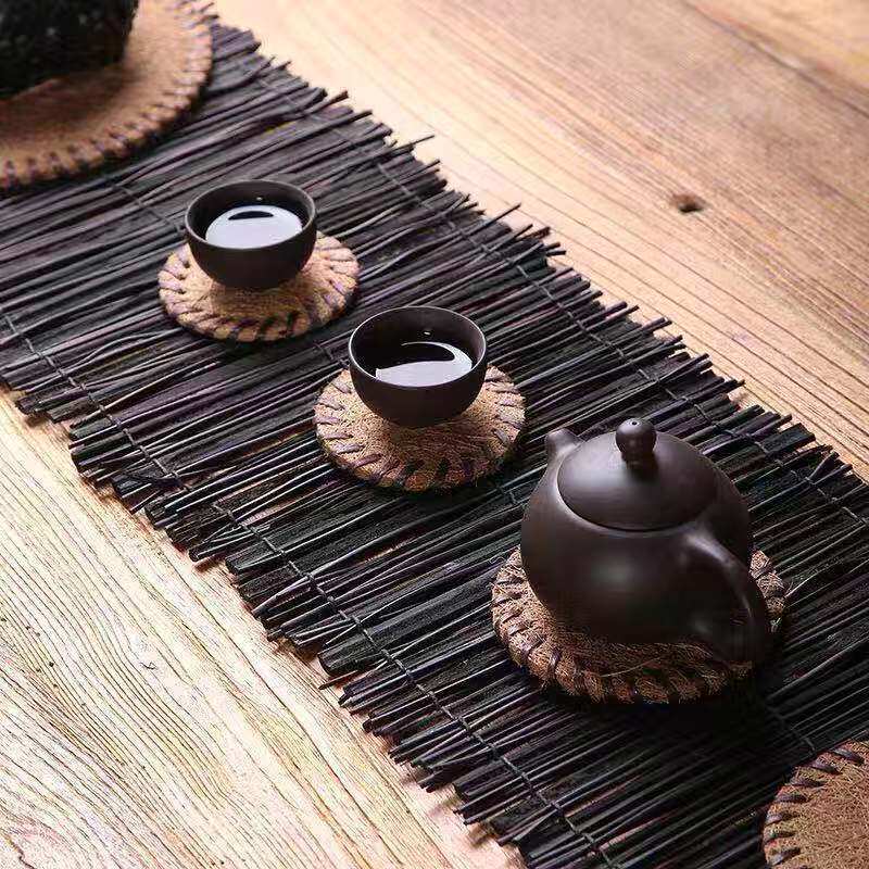 Coconut silk coaster special mat brown hair mat tea