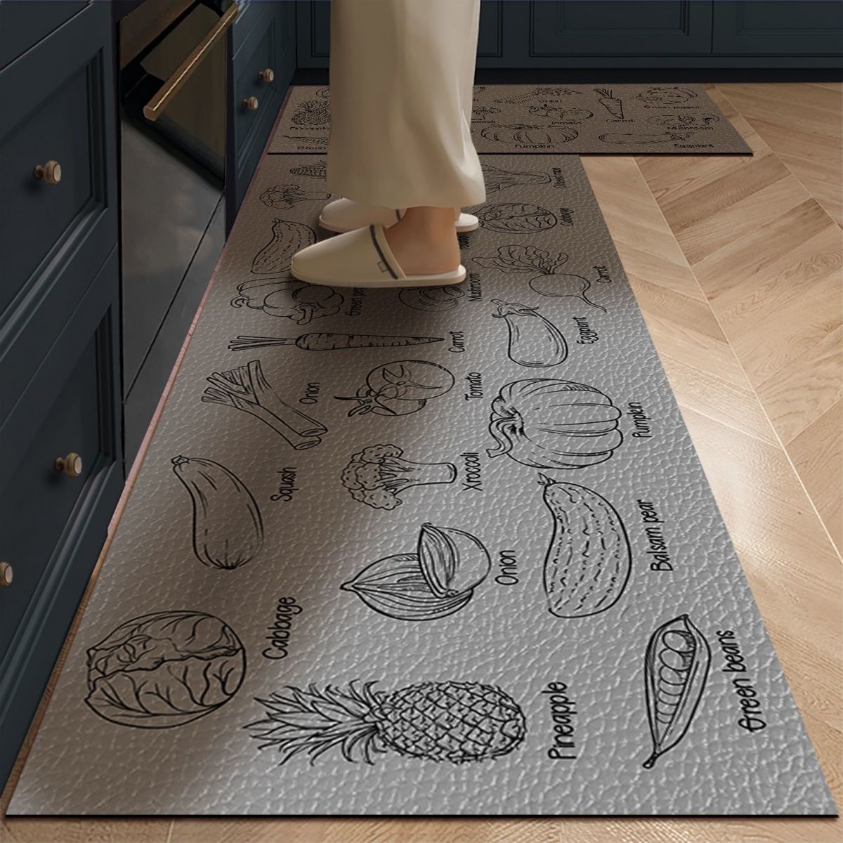 High-end kitchen floor mats, cuttable, water-absorbing, oil-absorbing, wipeable, special non-slip floor mats, stain-resistant carpet technology cloth