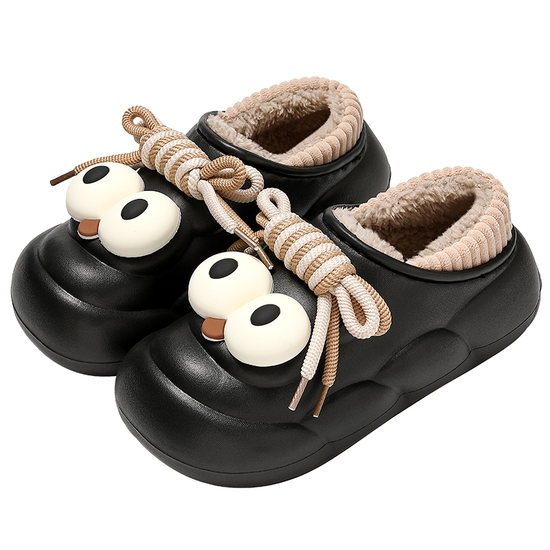 红豆防水棉拖鞋女2025冬季新款家居室内防滑保暖加绒厚底包根棉鞋 - 图3