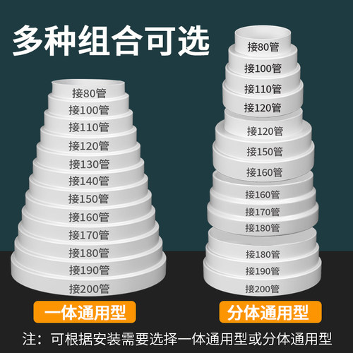 抽油烟机排烟管变径圈排风管大小转换接头厨房烟道管止逆阀变径器 - 图0