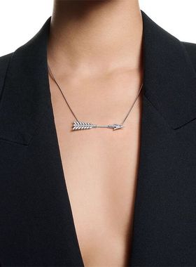 肖战大湾区同款项链 箭头锁骨链长款轻奢小众高级感男女款配饰
