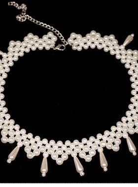 古风汉服唐装软璎珞项圈坦领襦裙珍珠流苏项链配饰日常古装饰品