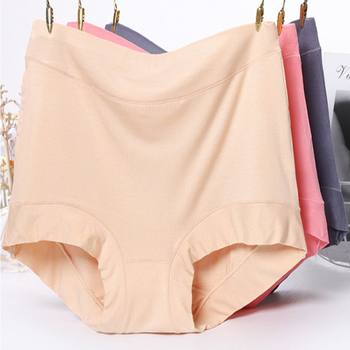 Modal ຂະຫນາດໃຫຍ່ underwear ສໍາລັບແມ່ຍິງ, ຝ້າຍບໍລິສຸດ, crotch ຕ້ານເຊື້ອແບັກທີເຣັຍ, ແອວສູງຂອງແມ່ຍິງ, elastic ສູງ, ຂະຫນາດກາງແລະແອວສູງ, ປີທໍາມະຊາດ, ບໍ່ມີ crotch 4