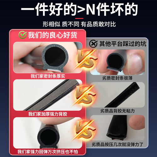 大D小D汽车密封条车门P型Z型B型防尘防水货车密封条隔音胶条通用 - 图3