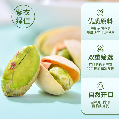 华味亨开心果250g原色大颗粒坚果仁休闲零食袋装国货本色好吃优质 - 图0