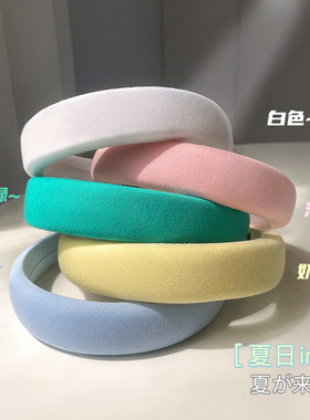 糖果色海绵发箍女款绿色发夹网红2025年新款厚款彩色发箍发捆发饰