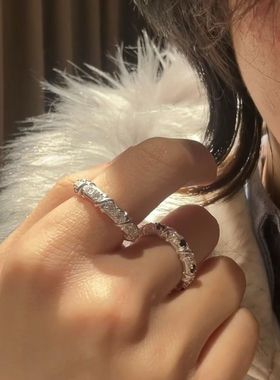 【深渊与救赎】高颜值情侣对戒戒指复古轻奢高级镶嵌锆石开口指环