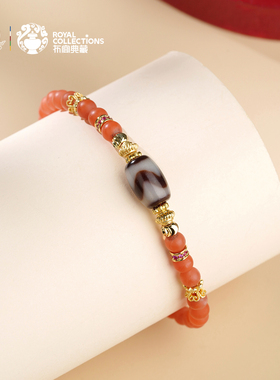 布达拉宫保山南红手串藏式小众本命年民族风虎牙天珠玛瑙手链女款