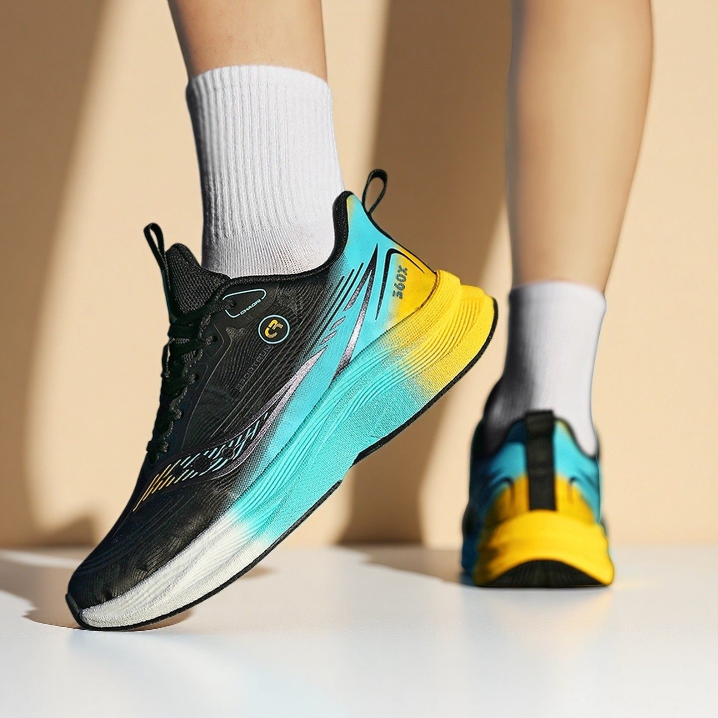 爆米花软底男鞋秋冬季皮面防水运动鞋青少年碳板超轻减震跑步鞋子,淘宝优惠券,粉丝福利购,淘宝优惠卷