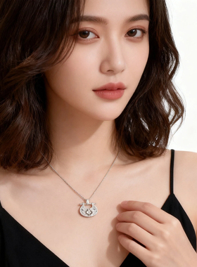 纯银990花间锁项链镂空吊坠