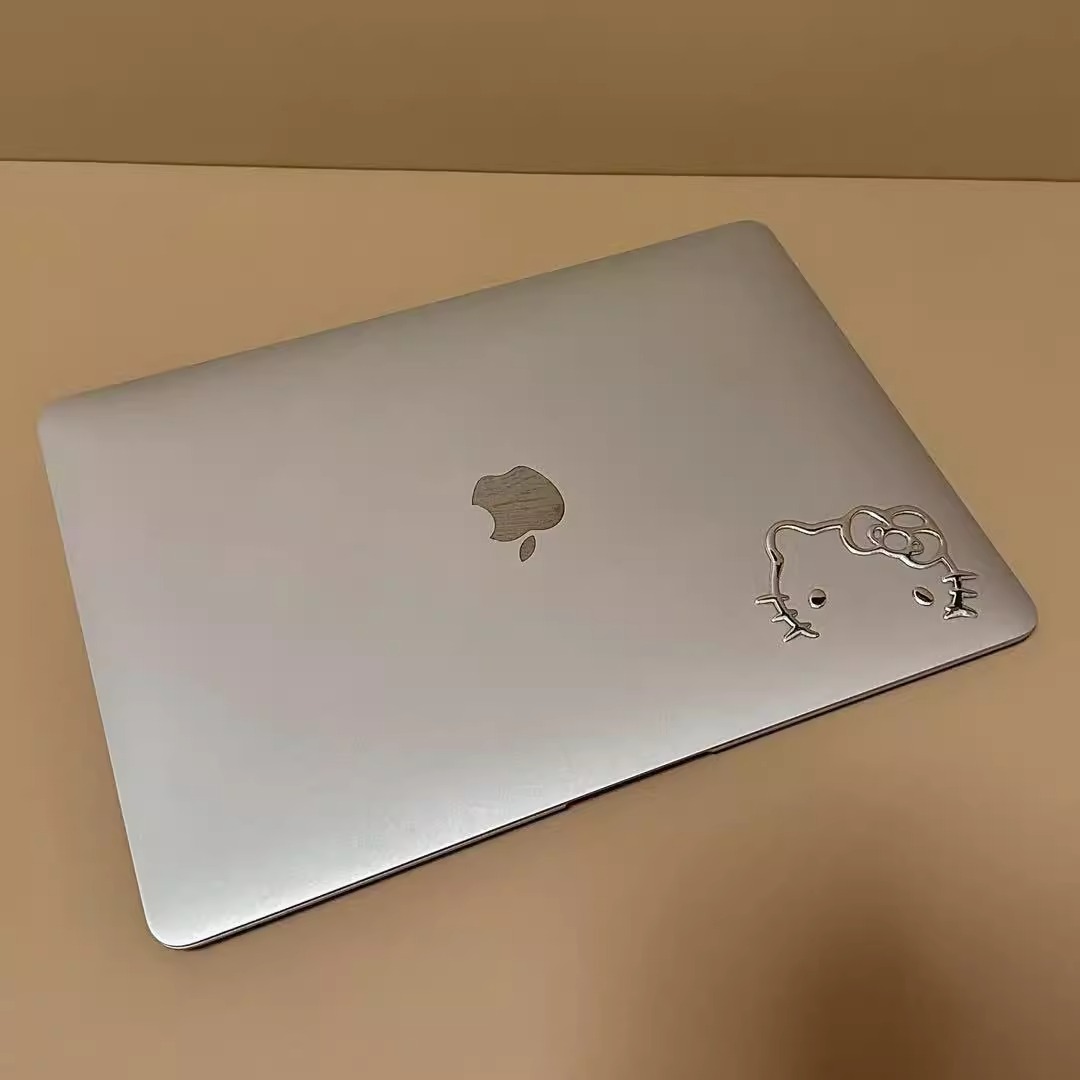kitty手机金属感贴纸凯蒂猫银色笔记本平板电脑汽车电动车装饰贴 - 图2