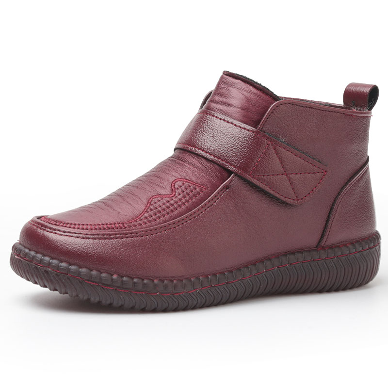 老北京棉鞋女冬季加绒妈妈布鞋中老年羊毛加厚保暖防水老人奶奶鞋 - 图0