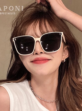 CAPONI偏光近视太阳镜女士墨镜白框防紫外线眼睛防晒高清开车驾驶