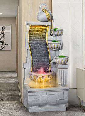 鱼缸喷泉高端流水客厅办公室