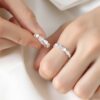 Pure Silver Broken Ice Closed Ring Fulu Gourd