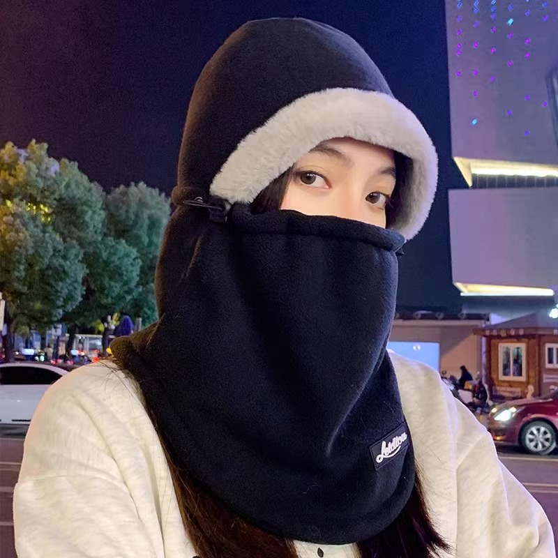 冬季全脸骑行面罩头套电动车女围脖一体面罩滑雪防风防寒护颈围巾