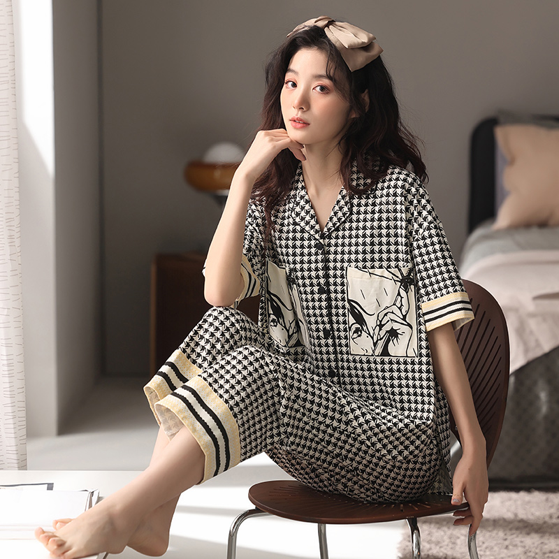 【k姐推荐】千鸟格2022年新款睡衣 恩伴服饰睡衣/家居服套装