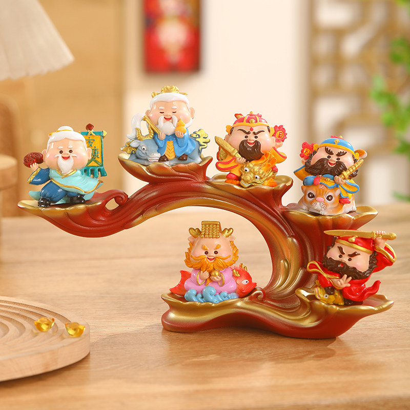 国潮六方小神仙招财摆件办公室客厅电视柜工位装饰品乔迁送人礼物,淘宝优惠券,粉丝福利购,淘宝优惠卷