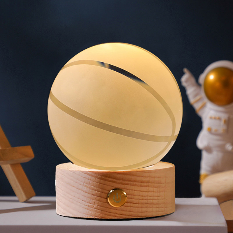 篮球足球水晶球可发光摆件办公室书房桌面装饰品送男朋友生日礼物,淘宝优惠券,粉丝福利购,淘宝优惠卷