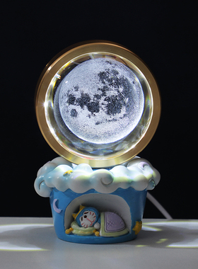 发光宇航员叮当猫水晶球小摆件
