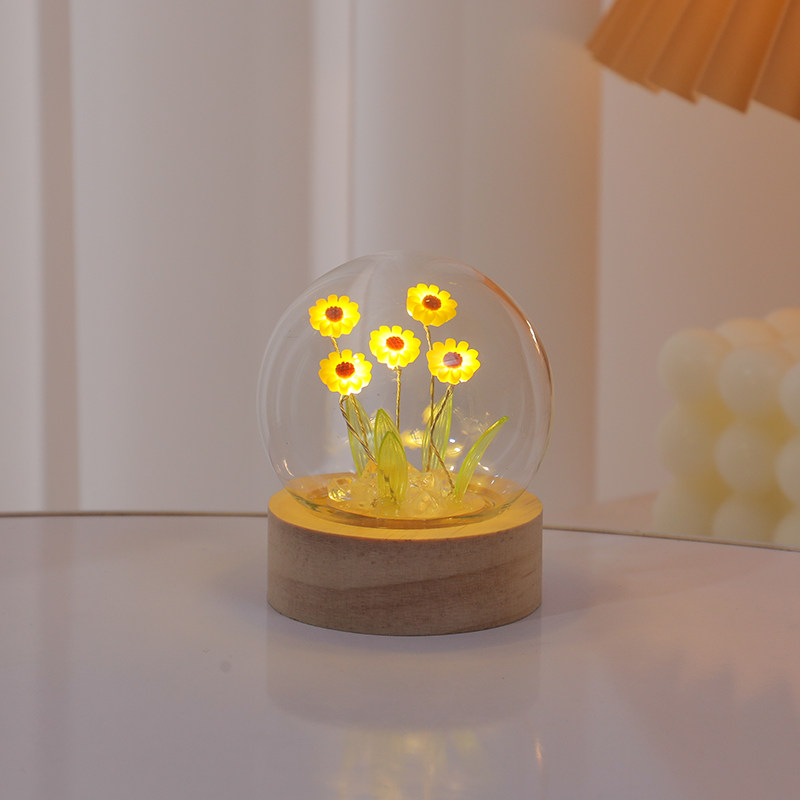 向日葵花海小摆件diy手工发光花束装饰品送闺蜜女友老师生日礼物,淘宝优惠券,粉丝福利购,淘宝优惠卷
