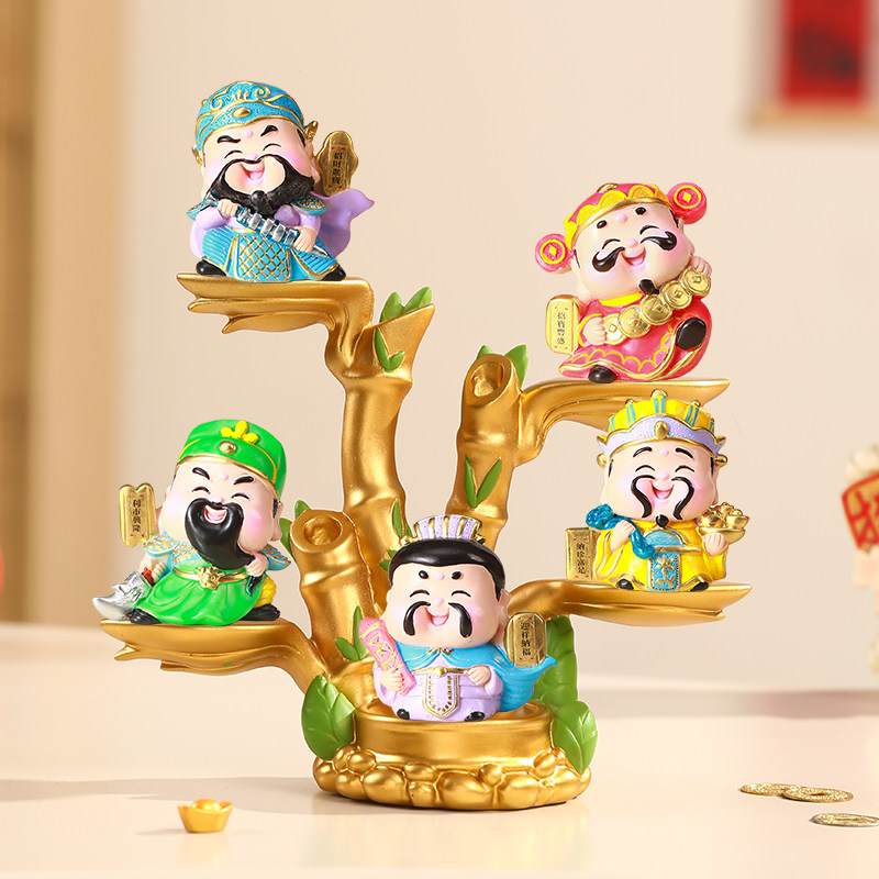 大五路财神爷招财摆件办公室前台客厅电视柜酒柜装饰开业送人礼物,淘宝优惠券,粉丝福利购,淘宝优惠卷