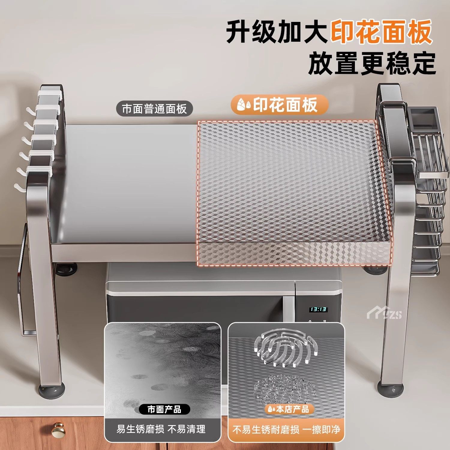 厨房微波炉架子置物架多功能支架多层家用烤箱台面电饭煲收纳架子,淘宝优惠券,粉丝福利购,淘宝优惠卷