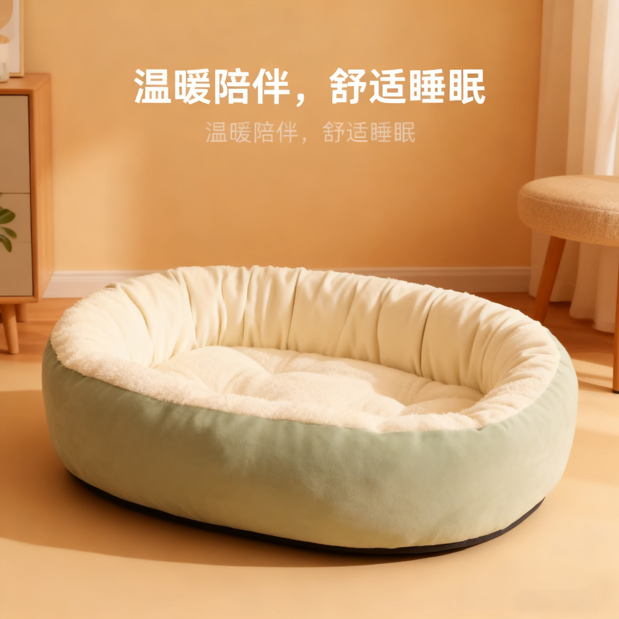 【绒绒de窝】狗窝宠物窝猫窝大号椭圆窝毛绒加厚冬季保暖冬天狗垫,淘宝优惠券,粉丝福利购,淘宝优惠卷