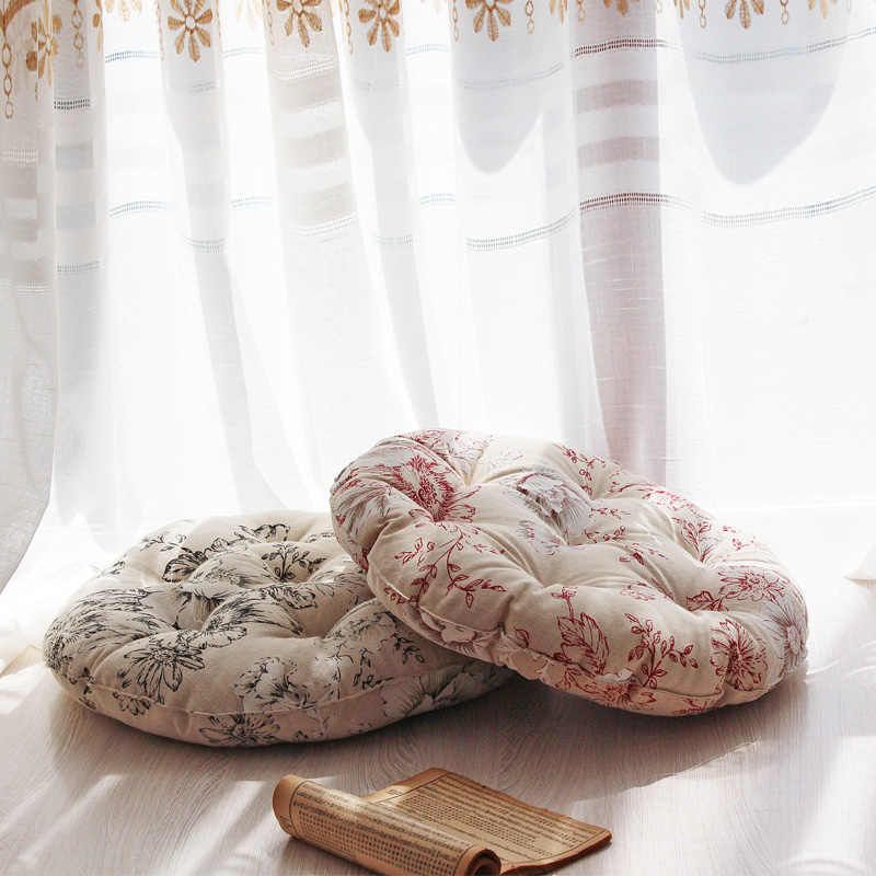 Fabric futon chair cushion, meditation cushion, tatami bay window cushion, round Japanese room cushion, student bench, kneeling cushion
