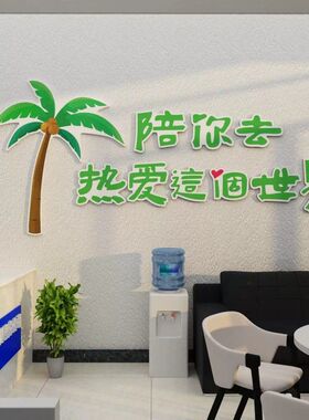 旅行社门店墙面装饰旅游公司前台背景形象文化墙民宿房间布置挂画