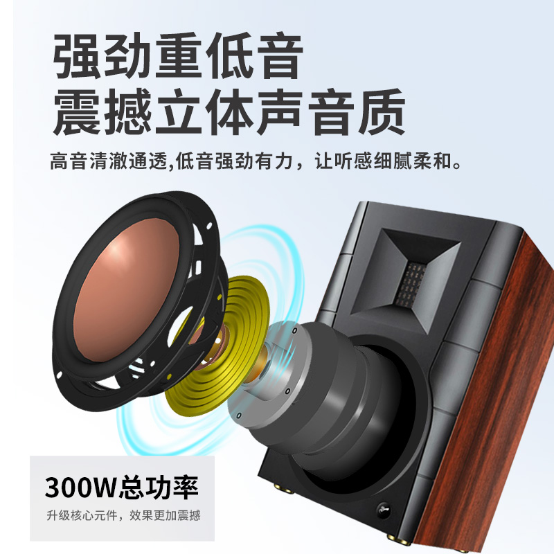 Hivi/惠威D300有源HIFI书架音箱台式电脑家用电视客厅蓝牙5.0音响-图0