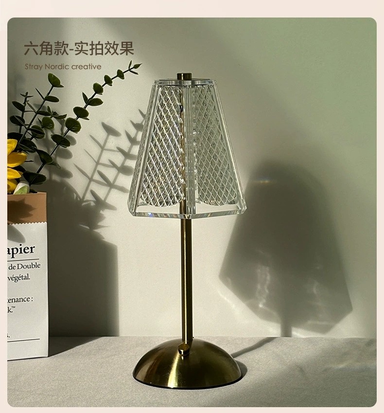 复古风台灯触摸充电式简约现代卧室床头灯民宿酒店床头温馨氛围灯