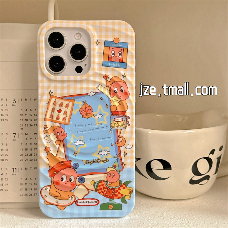 jze可爱吐司星星小人磁吸支架适用苹果15手机壳iphone17ProMax新款15promax女13二合一16pro波漾14全包保护套 - 图1