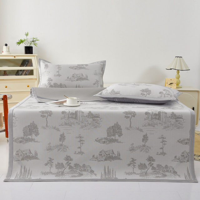 Class A mother and baby grade epoxy mat three-piece set for summer machine-washed ice silk mat bed sheet summer air conditioning soft mat