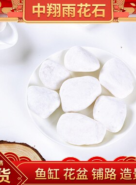 40斤装白色鹅卵石多肉盆栽铺面庭院造景白石子鱼缸装饰白色雨花石