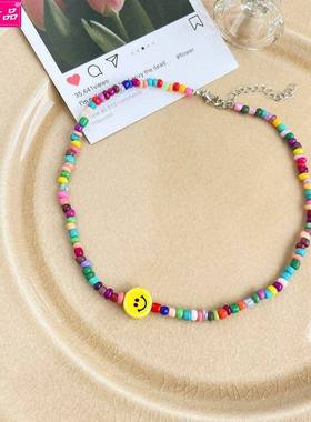 Fashion popular Rice Bead Necklace Bohemia Clavicle Chain