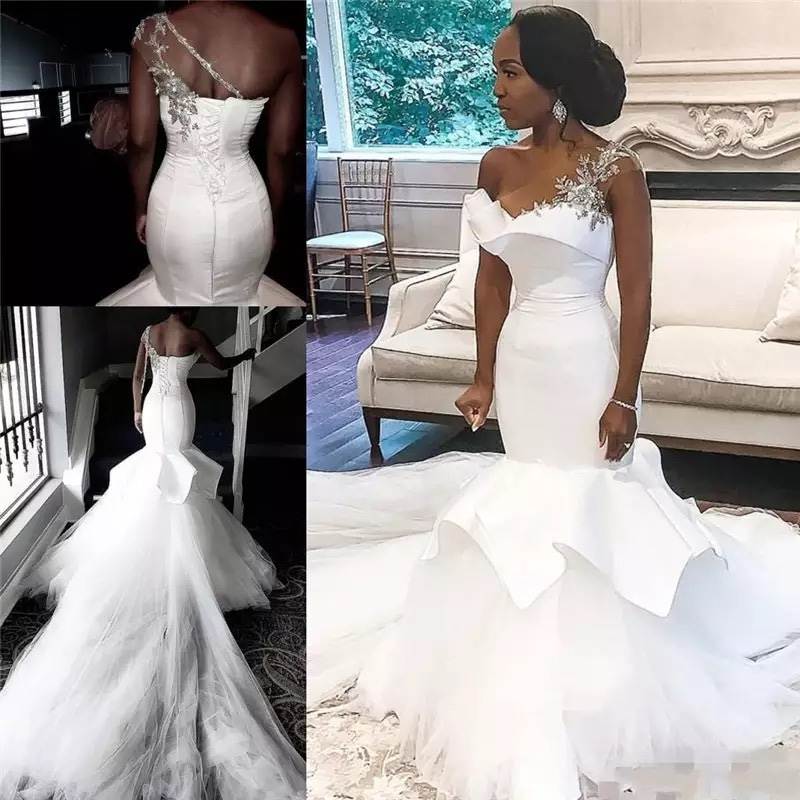 African Mermaid Wedding Dresses Bridal Gowns Bride Dress - 图3