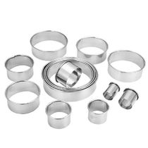 14Pcs Stainless Steel Round Cookie Cake Cutter Mold Set