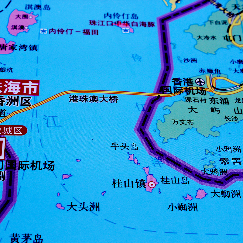 2021粤港澳大湾区地图 1.5*1.1米大城市群地图 广东佛山广州惠州香港澳门 超大高清哑光覆膜防水 家用办公挂图 - 图2