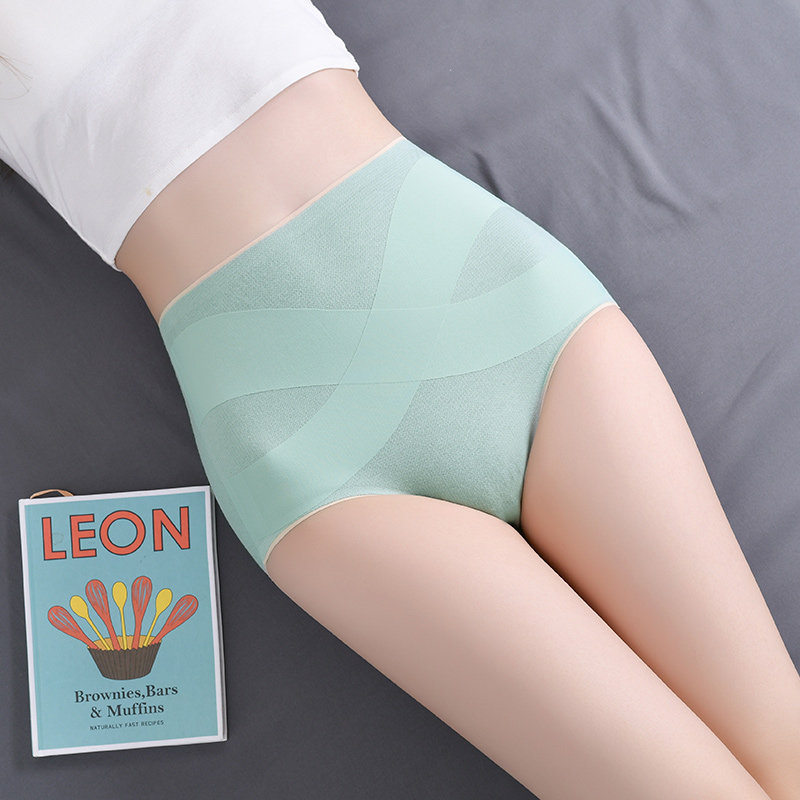 高腰女士抗菌全纯棉裆无痕收腹内裤 棉动态内裤