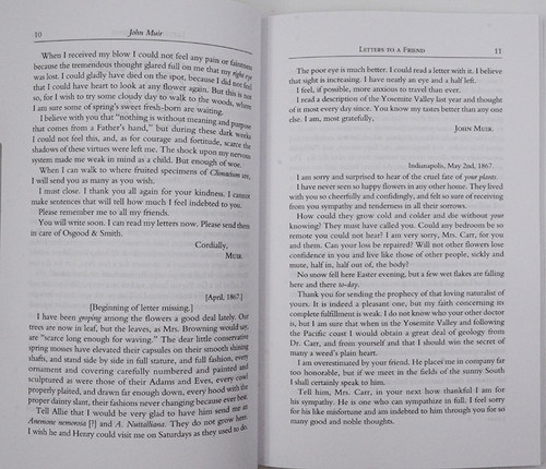 【现货】写给我朋友的信 Letters to a Friend: Written to Mrs. Ezra S. Carr 1866-1879 约翰·缪尔 John Muir 美版进口 - 图2