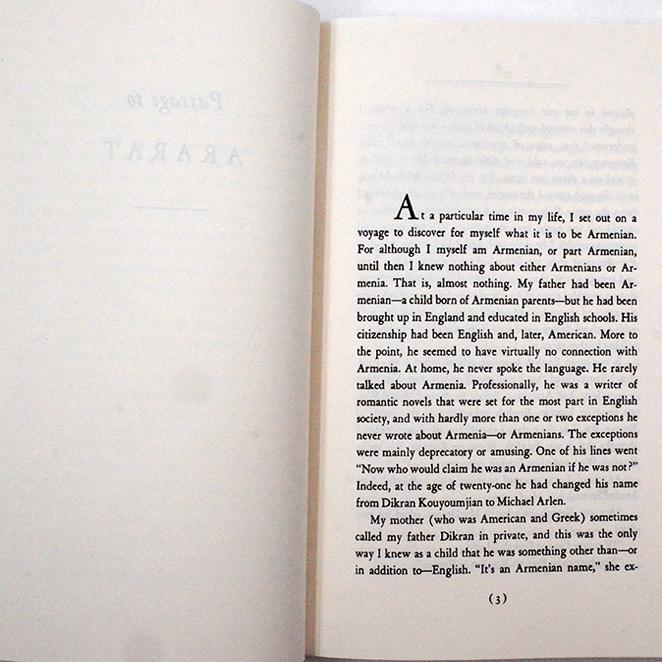【现货】Passage to Ararat 亚拉拉特之旅 Michael J. Arlen 1976年美国国家图书奖非小说获奖作品 美版进口